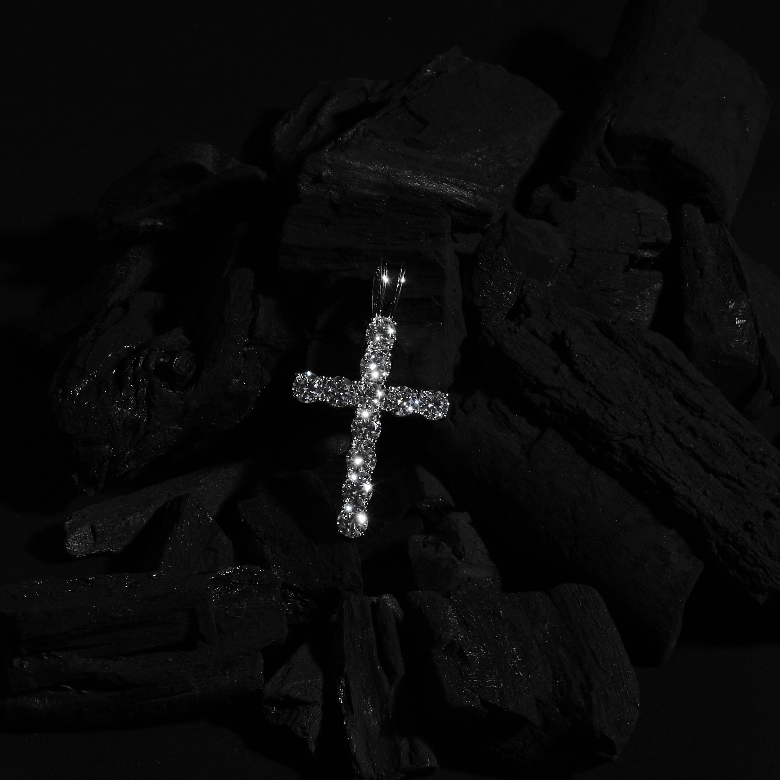 6MM Big Rocks Cross Pendant