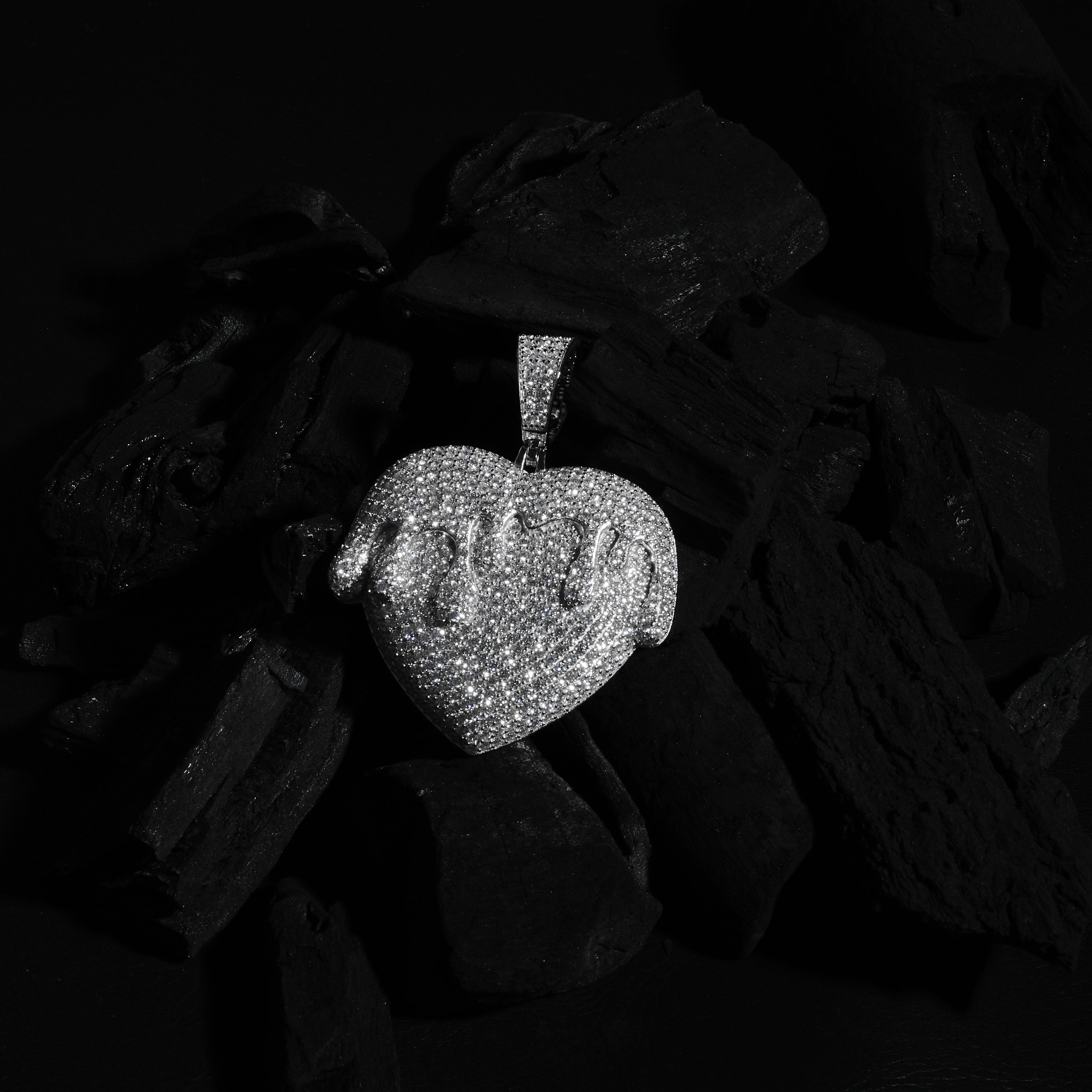 Iced Melting Heart Pendant