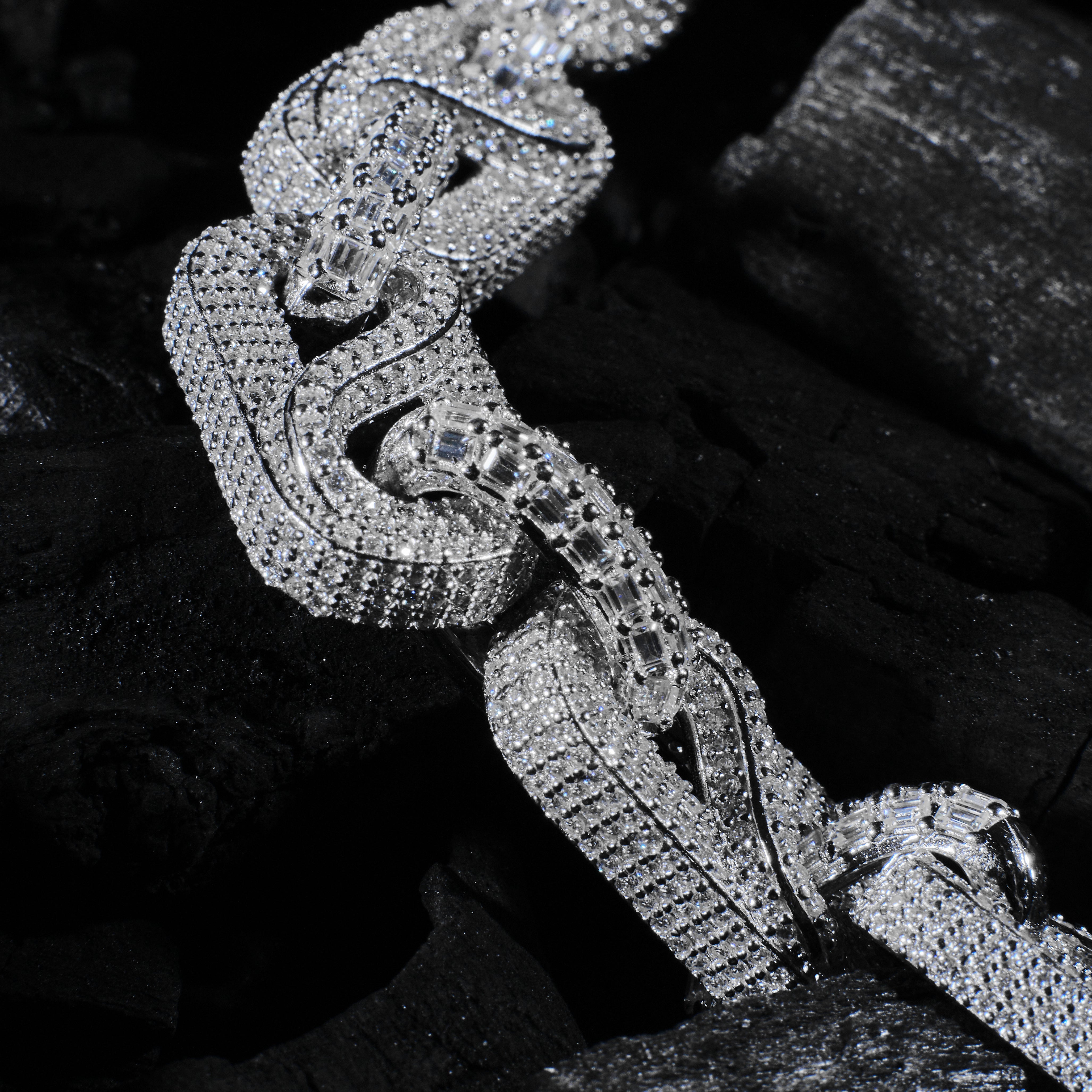 9MM Mariner Infinity Chain w Baguettes Necklace