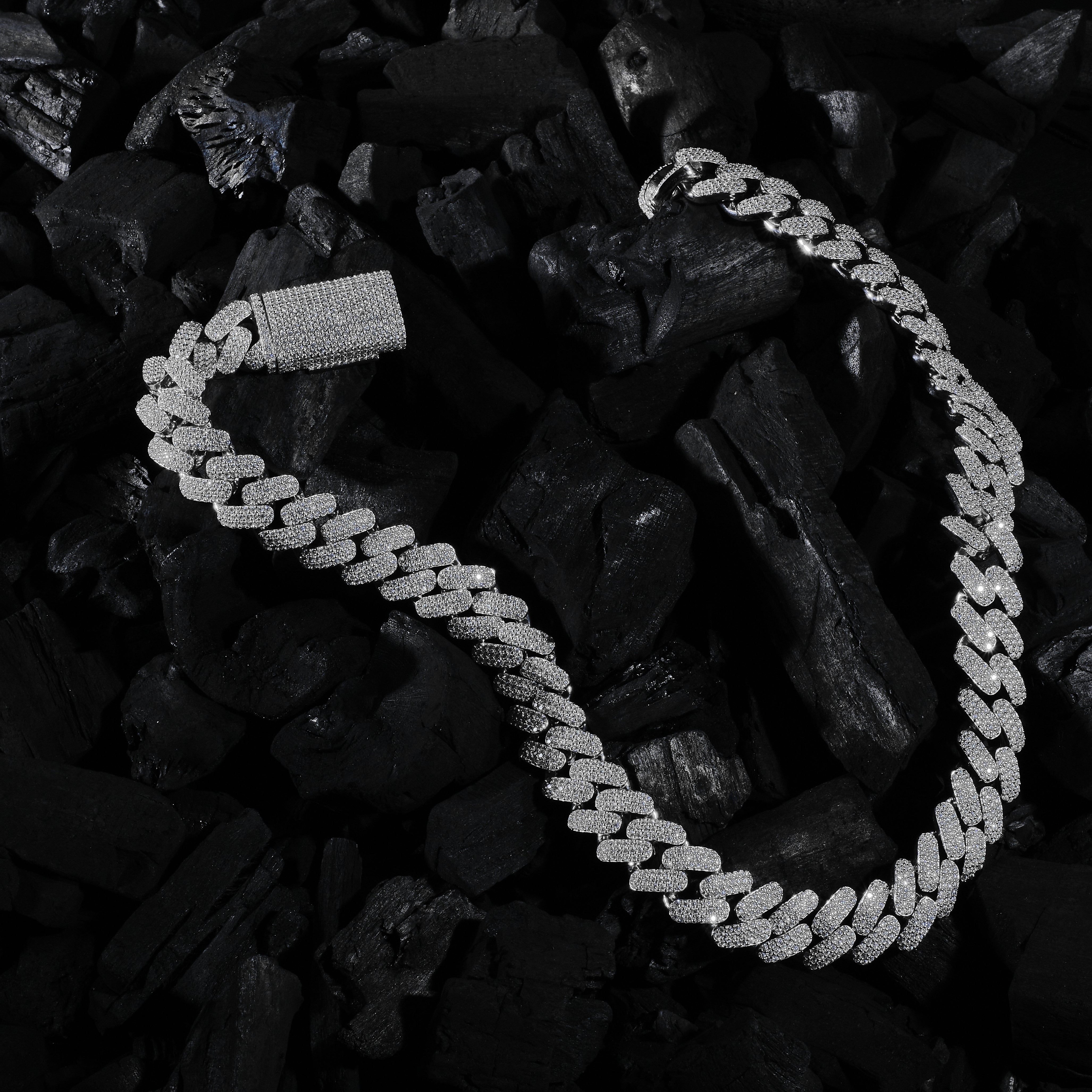 18MM Iced Prong Cuban Link Chain Necklace