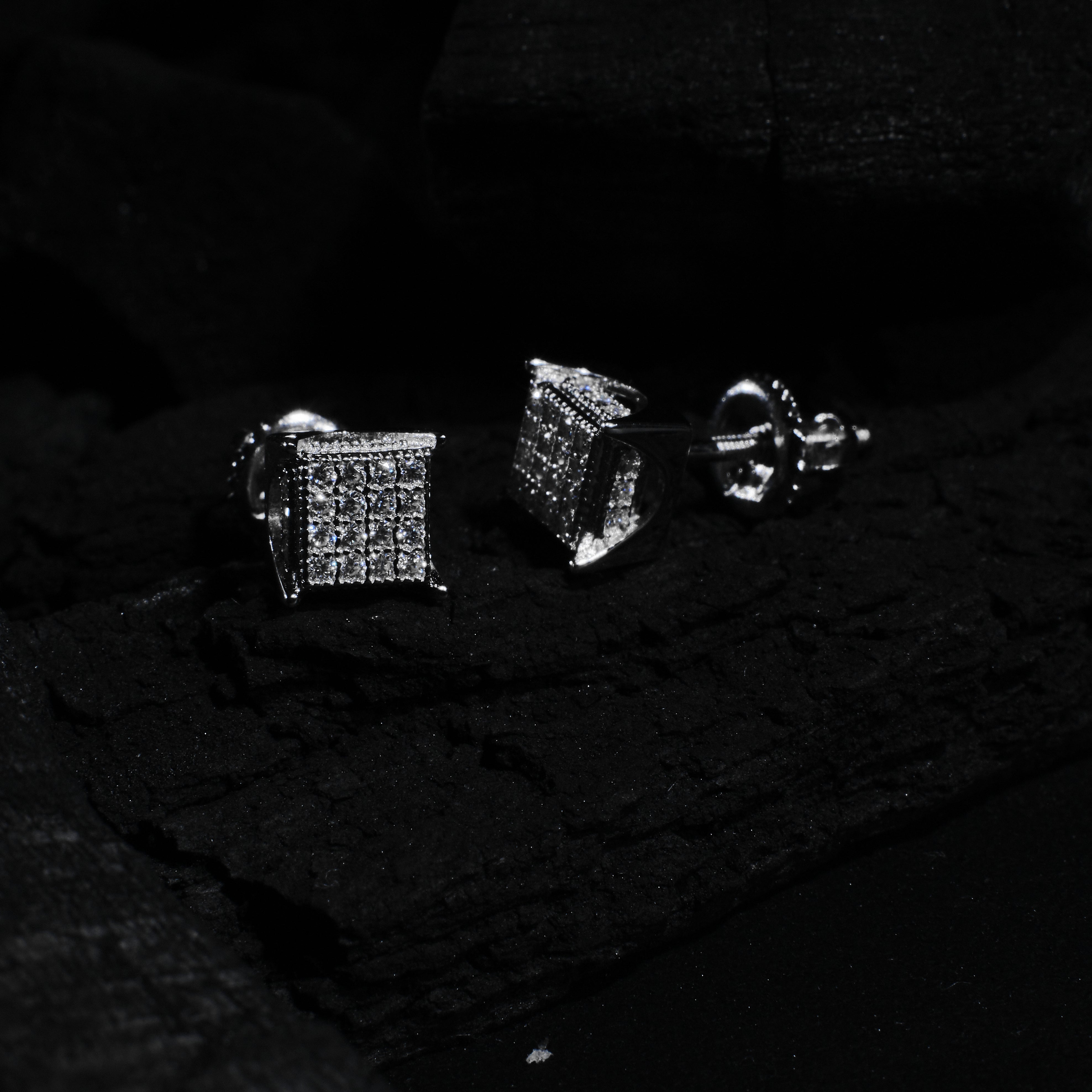 Square Cluster Stud Earring